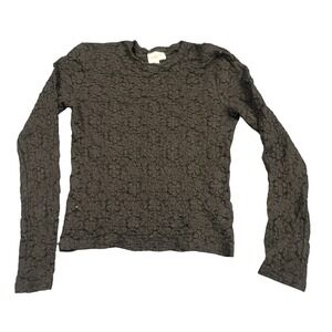 Choklate Paris Lace Top Womens‎ Small Black Floral Long Sleeve Parisian Chic